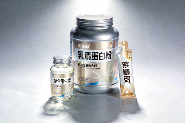 运动营养补剂套装 - 蛋白粉、维生素与能量胶