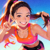 综合运动女性用户头像 - 运动后充满活力的女性